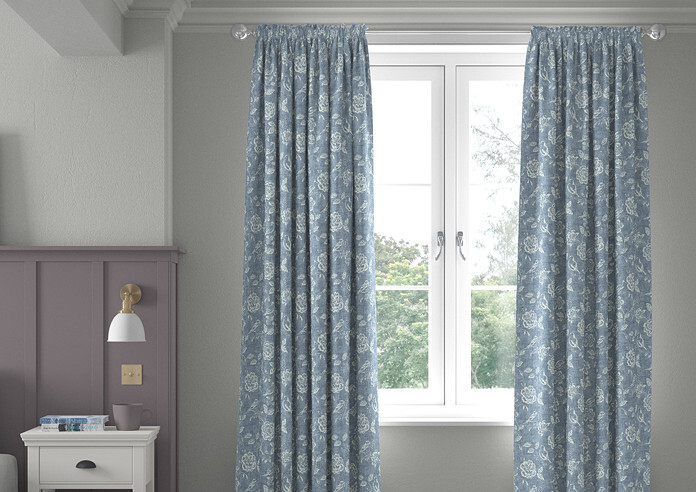 Bird Garden, Denim - Made to Measure Curtains - Image 3